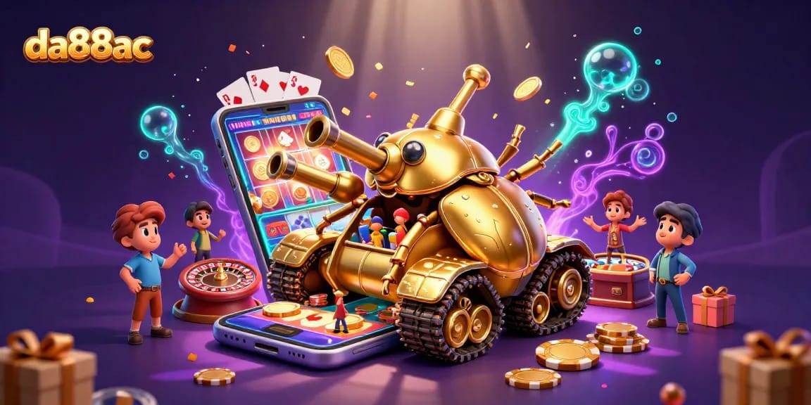 Experience da88ac with vibrantly packed casino action in a colorful illustration.