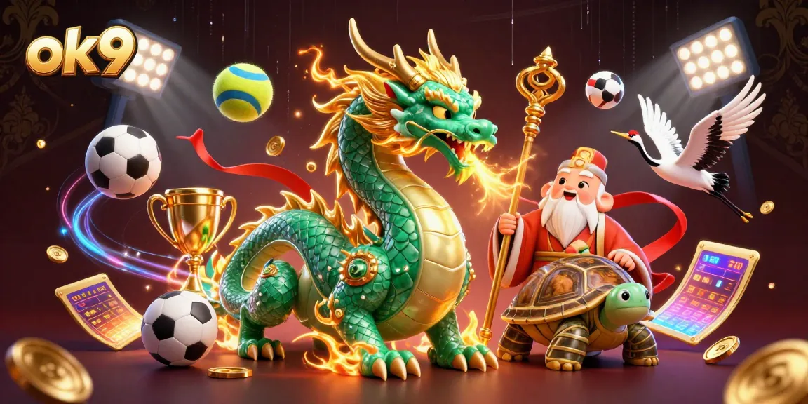 Experience winning strategies and exhilarating gameplay with ok9's dynamic casino scene featuring mythical creatures.