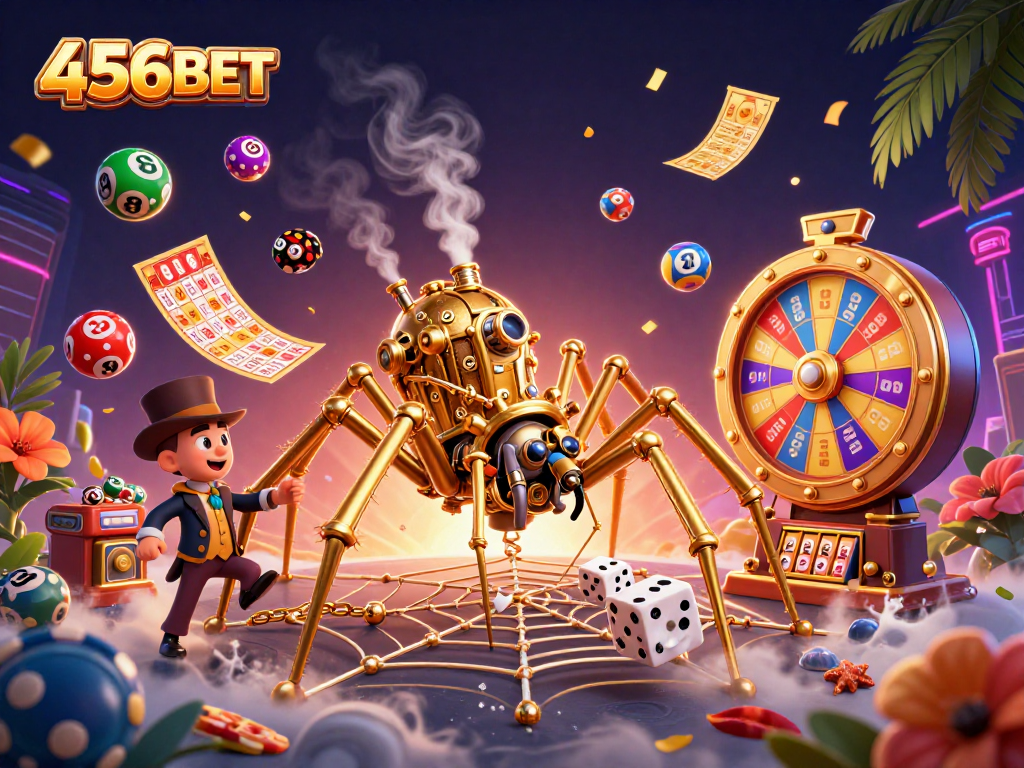 Engage with the 456BET casino experience, showcasing vibrant gaming elements and dynamic action.