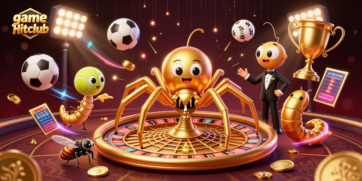 Engage in thrilling bets at game Hitclub with a dynamic casino scene featuring colorful characters and game elements.