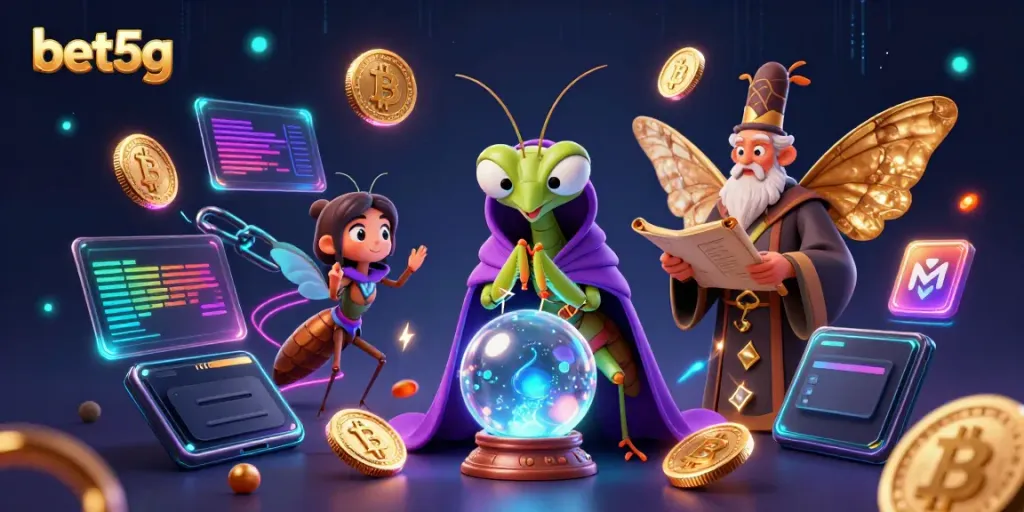 Experience thrilling gameplay with bet5g in an immersive casino-themed 3D illustration featuring unique characters.