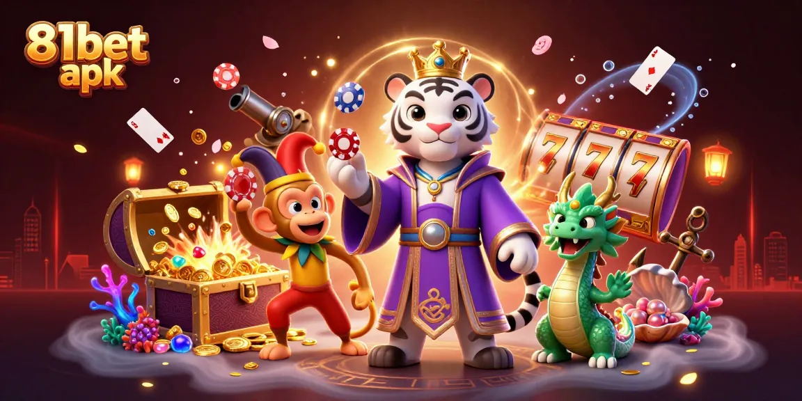 Win big with 81bet apk in an exciting 3D casino scene showcasing vibrant games and bonuses.
