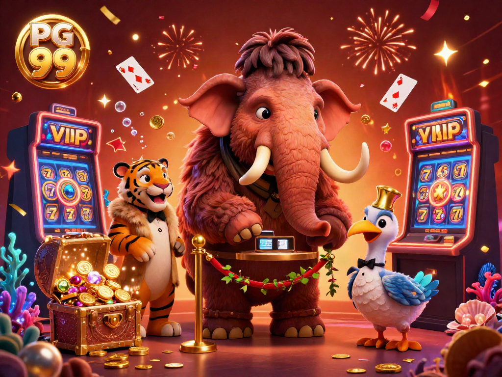 Celebrate big wins with PG 99 as a woolly mammoth bouncer and saber-tooth tiger VIP rule the casino scene.