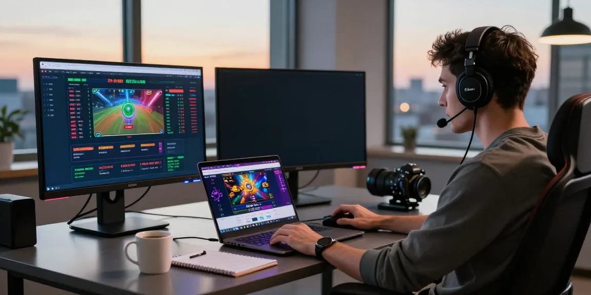 Player engaging with online gambling at https://fc88v1.com/ in a modern home office.