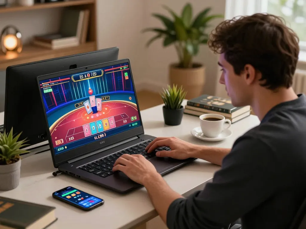 Engaging online gaming session at LC88 with live dealer showcasing strategic play