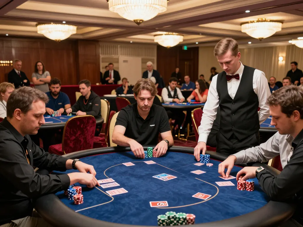 Torneio de poker envolvente na 337bet com jogabilidade intensa e decoração de cassino luxuosa