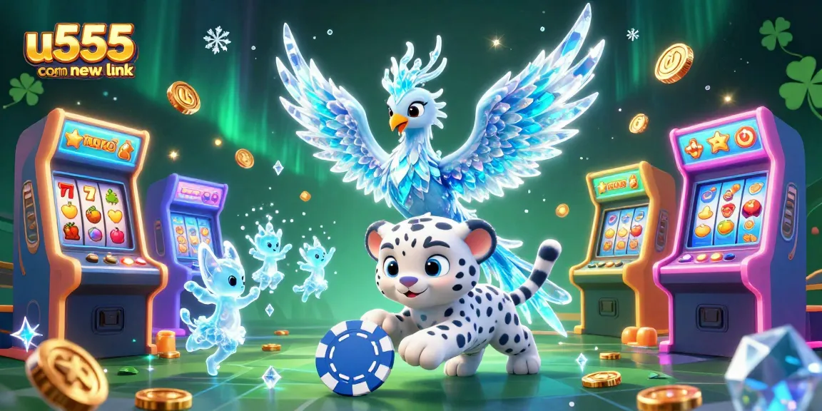 Play with vibrant characters in this captivating scene highlighting the u555com new link gaming experience with ice-themed elements.