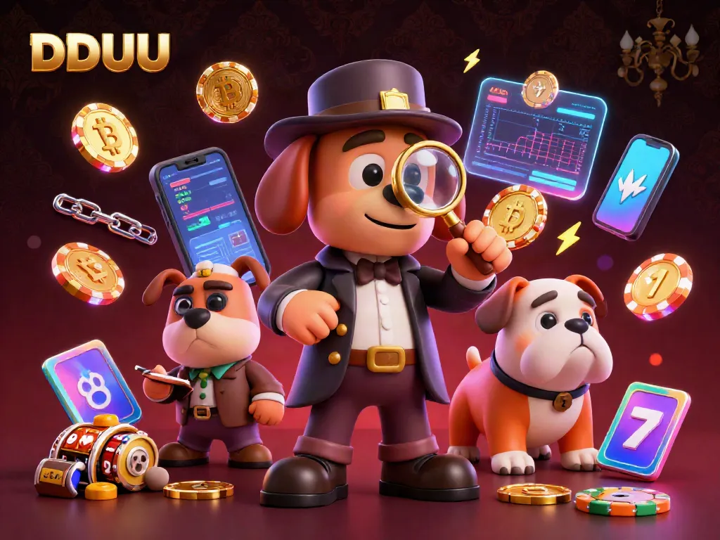 Engage in the thrilling DDUU casino exploration with a detective and bulldog uncovering clues.