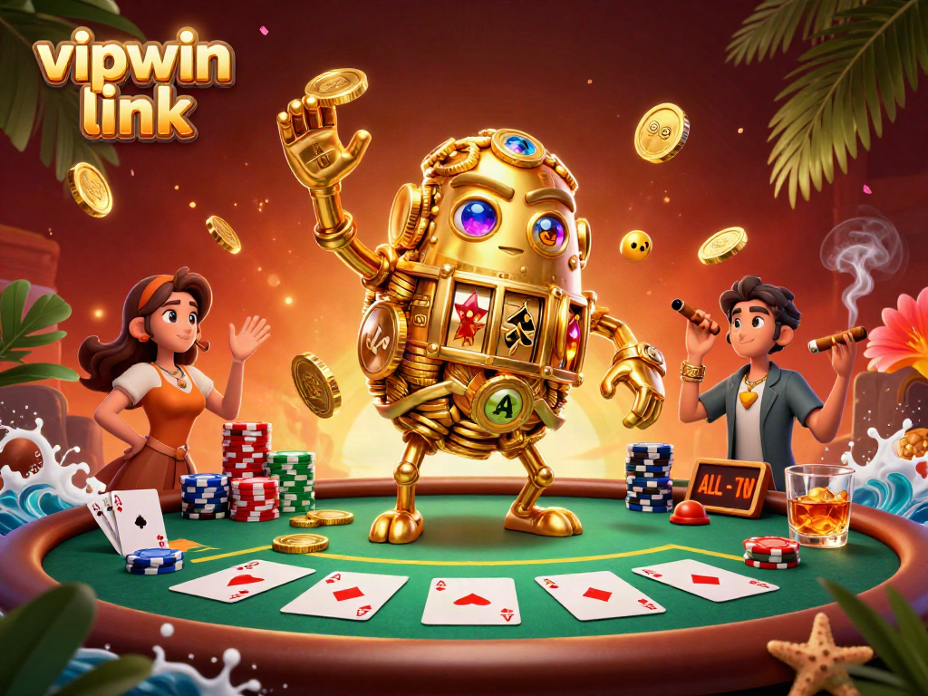 Experience the thrill of the game with vipwin link, featuring golden golem and poker action.
