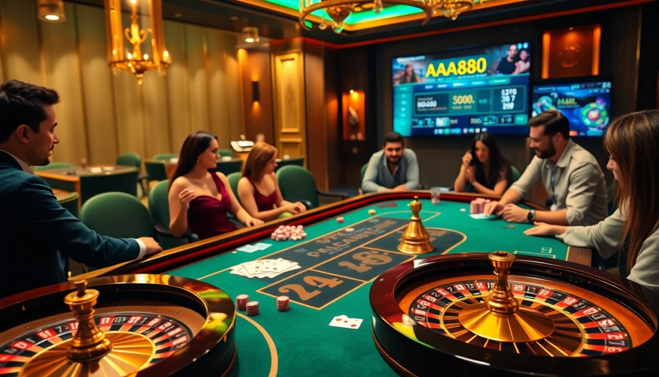 Experimente jogos emocionantes e bônus na AA888 com visuais glamorosos de mesas de cassino.