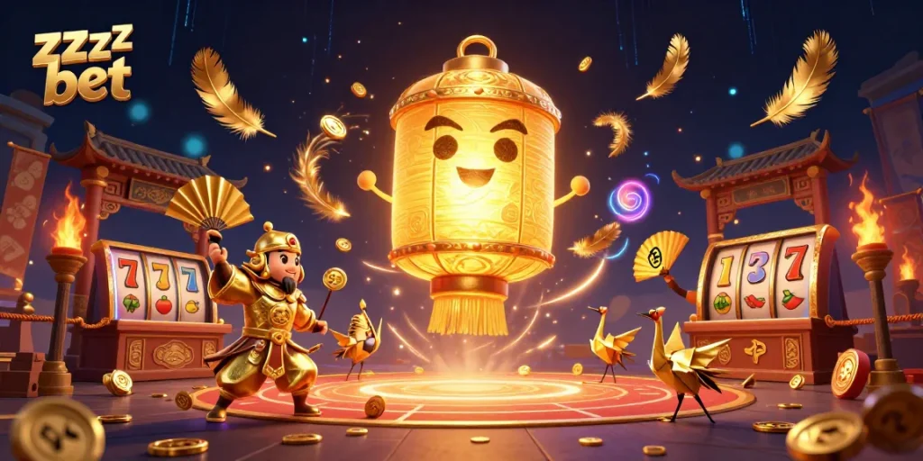 Ganhe prêmios com zzzz bet no cassino, lotado de recompensas e símbolos da sorte.